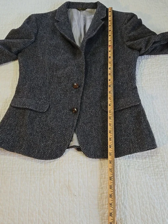 Vintage Union Made Lands End Herringbone Women’s Blazer Jacket Size 12 - Picture 9 of 13
